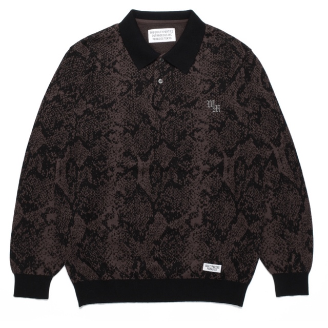 WACKO MARIA PYTHONKNITJACQUARDPOLOSHIRT