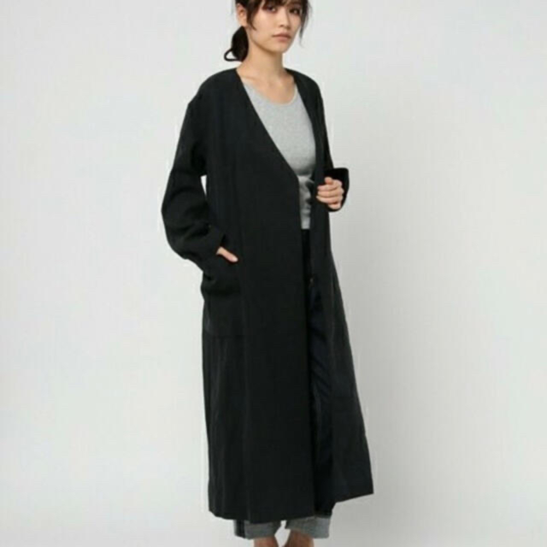 AURALEE LINEN GABARDINE NO COLLAR JACKET