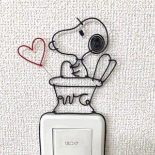 スヌーピー　SNOOPY ワイヤークラフト　ワイヤーアート　ハンドメイド(インテリア雑貨)