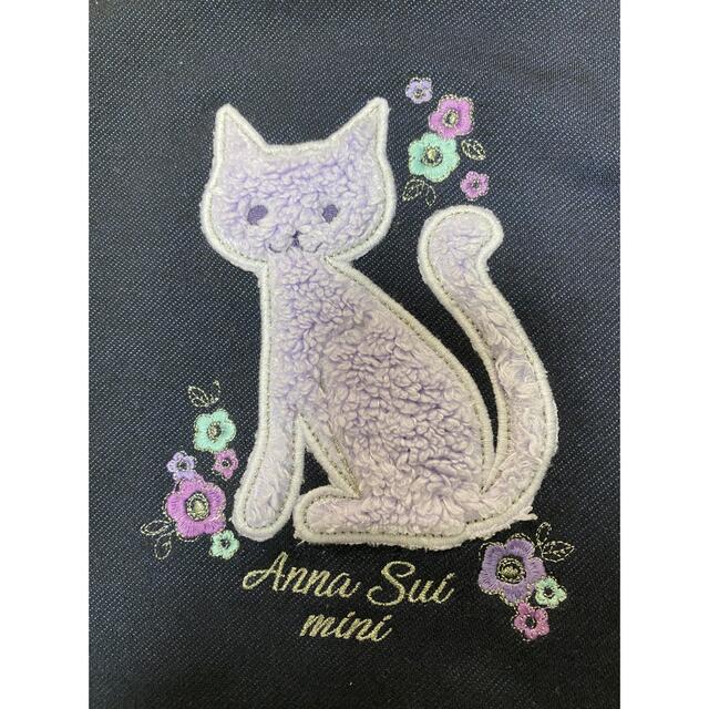 ANNA SUI mini(アナスイミニ)のアナスイミニ　100サイズ　フード付き　裏ボア　スカラップ　ワンピース　ネコ キッズ/ベビー/マタニティのキッズ服女の子用(90cm~)(ワンピース)の商品写真