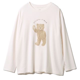 ジェラートピケ(gelato pique)のジェラートピケ　ベアワンポイントプルオーバーホワイト難あり(Tシャツ(長袖/七分))