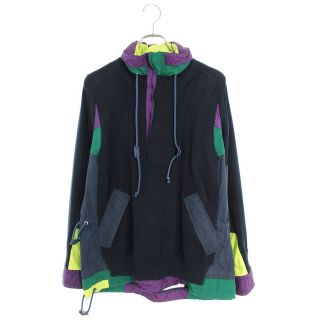 サカイ sacai ハイブリッドパーカー ドッキング ネイビー×オリーブ www ...