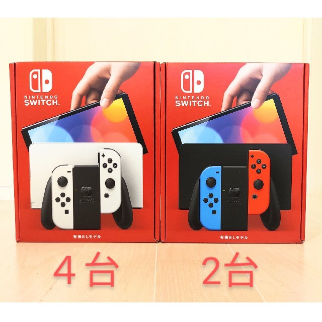 Nintendo Switch - 新品未開封　任天堂スイッチ本体有機ELモデル　ネオン2台、ホワイト４台