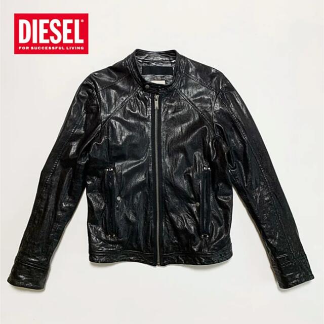 【新品】DIESEL ディーゼル 黒レザーライダースジャケット