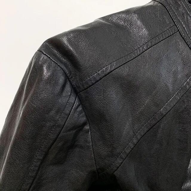 ☆良品 ディーゼル DIESEL レザー シングル ライダース ジャケット 黒-
