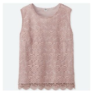 ユニクロ(UNIQLO)のユニクロレース　刺繍ノースリーブT(シャツ/ブラウス(半袖/袖なし))