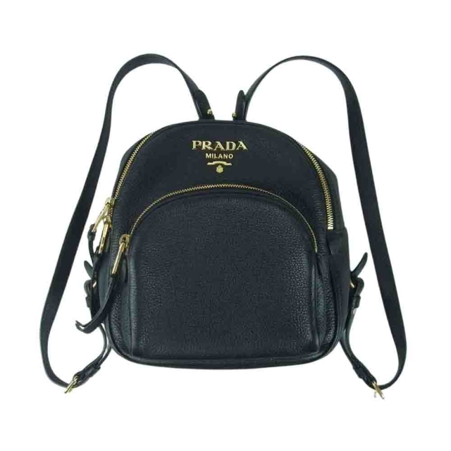 PRADA - PRADA プラダ 1BZ051 VIT DAINO NERO レザー 2way バックパック リュック ブラック系【中古】