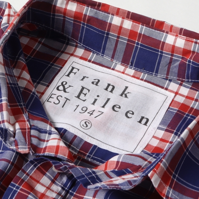 Frank&Eileen フランクアンドアイリーン シャツ マドラス チェック 柄 コットンシャツ LUKE ネイビー レッド ホワイト 紺赤白 S トップス 長袖シャツ【メンズ】【美品】