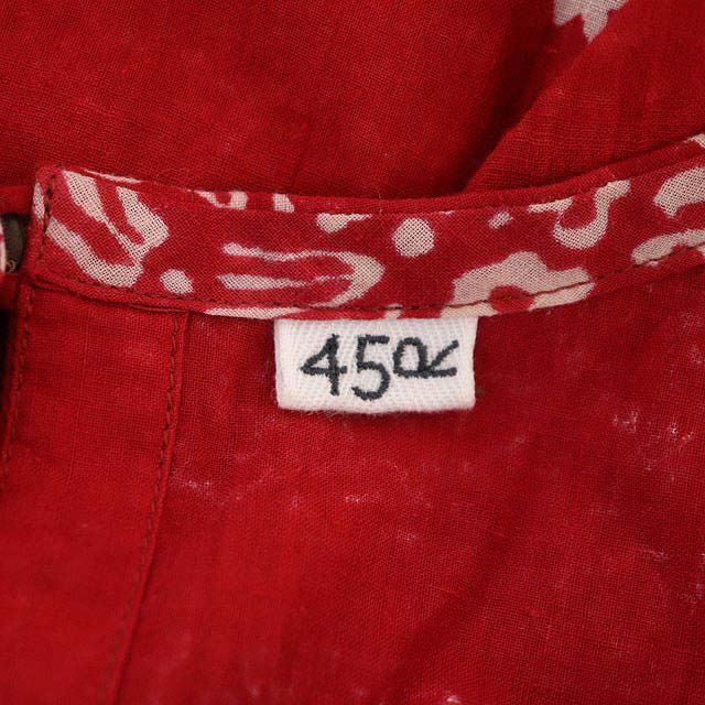 45rpm(フォーティーファイブアールピーエム)のフォーティーファイブアールピーエム  ワンピース ロング ノースリーブ 赤 白 レディースのワンピース(ロングワンピース/マキシワンピース)の商品写真