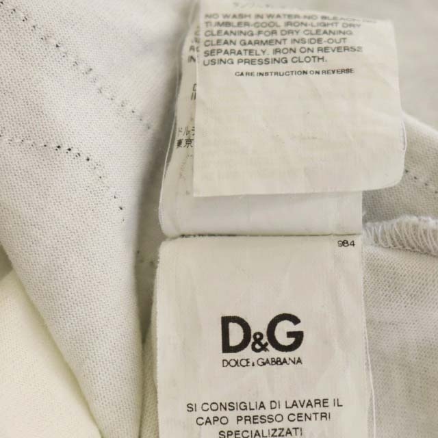 D&G(ディーアンドジー)のディー&ジー ドルガバ ドルチェ&ガッバーナ D&G カットソー 36 白 黒 レディースのトップス(カットソー(半袖/袖なし))の商品写真