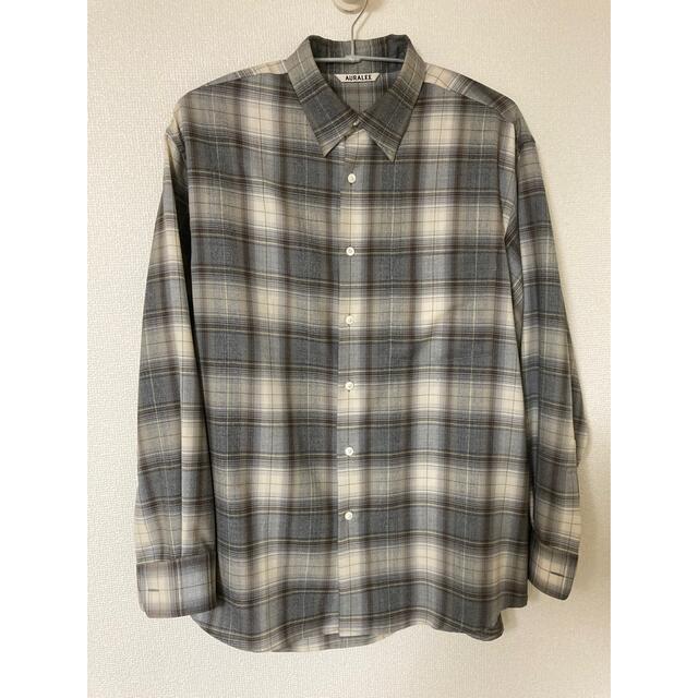 AURALEE SUPER LIGHT WOOL CHECK SHIRTSメンズ