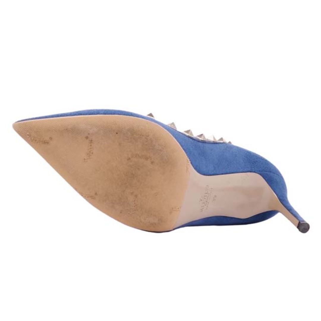 valentino garavani(ヴァレンティノガラヴァーニ)のヴァレンティノ ガラヴァーニ パンプス スタッズ スウェードレザー 39 ブルー レディースの靴/シューズ(ハイヒール/パンプス)の商品写真