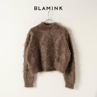 ブラミンク(BLAMINK)のblamink ファーカシミヤクルーネックロングスリーブニット(ニット/セーター)