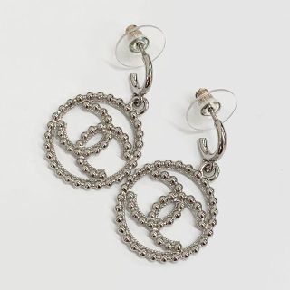 CHANEL - 5007 シャネル ココマーク メタル ラウンド ピアス シルバー