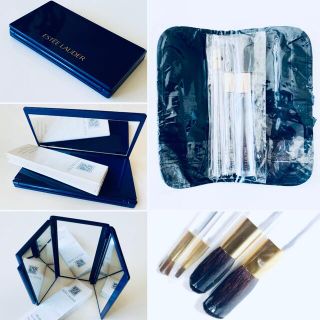 エスティローダー(Estee Lauder)の🎀　エスティローダー メイクブラシ4本セット&ケース　携帯・三面鏡　新品(ブラシ・チップ)