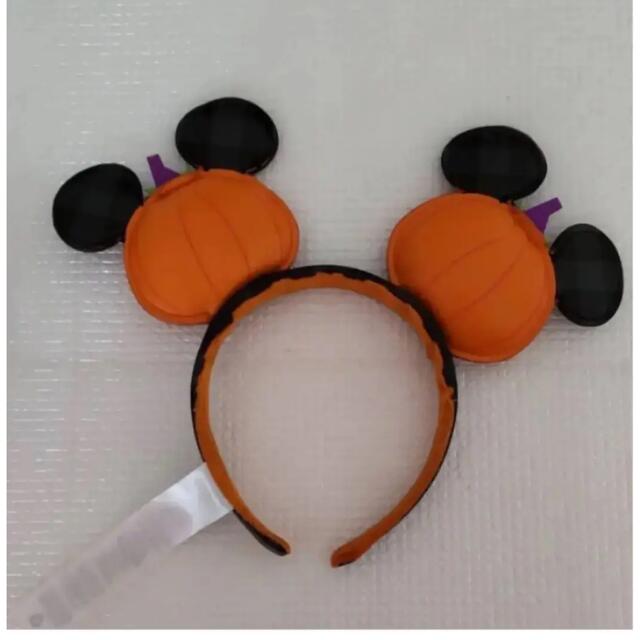 Disney(ディズニー)のハロウィンディズニー❣️海外ディズニーカチューシャ　ミッキー　かぼちゃ　オレンジ レディースのヘアアクセサリー(カチューシャ)の商品写真