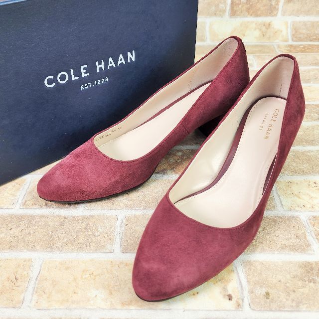 Cole Haan(コールハーン)の訳有美品 コールハーン ☆ スエードレザー チャンキーヒール パンプス 7.5 レディースの靴/シューズ(ハイヒール/パンプス)の商品写真