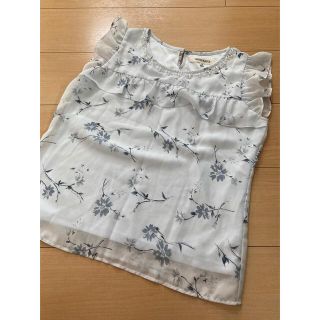 ミッシュマッシュ(MISCH MASCH)のミッシュマッシュ　トップス　ブラウス　M 花柄　ブルー　レース(シャツ/ブラウス(半袖/袖なし))