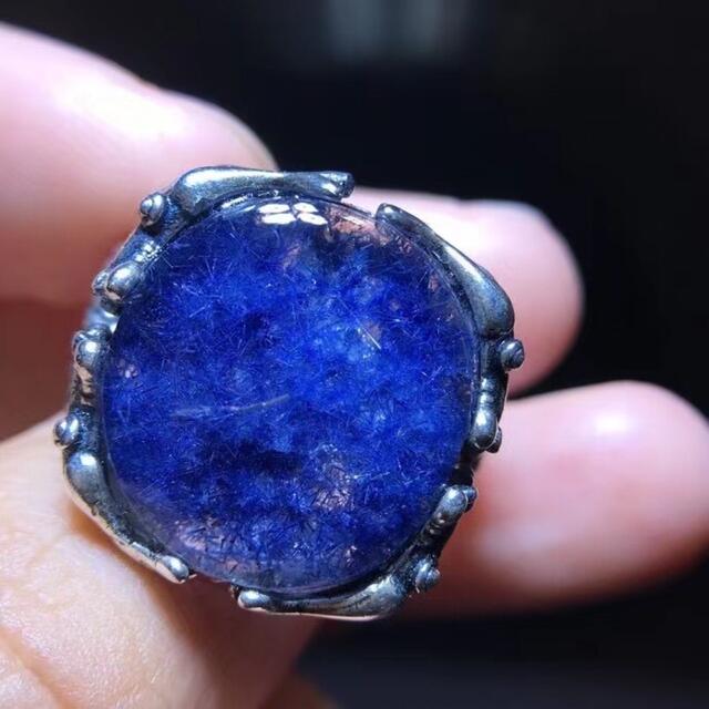 天然】ブルールチル デュモルチエライト リング 11.7*9.8mm-