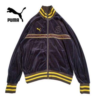 プーマ(PUMA)の90S ベロアジャージ　プーマ PUMA　ネイビー✕イエロー　ヒットユニオン(ジャージ)