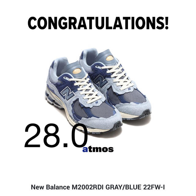 New Balance M2002RDI GRAY BLUE 28cm