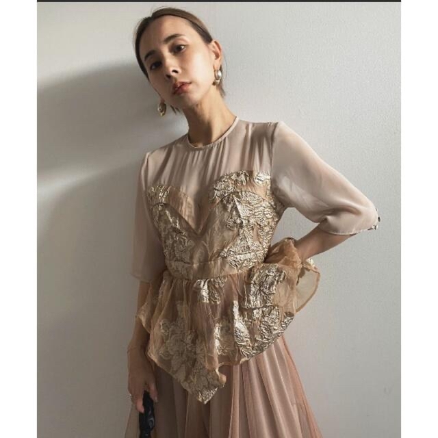ameri JACQUARD LAYERED TULLE DRESS ghslimited.net