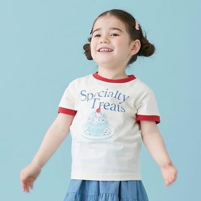 petit main(プティマイン)のプティマイン リンガーTシャツ キッズ/ベビー/マタニティのキッズ服女の子用(90cm~)(Tシャツ/カットソー)の商品写真