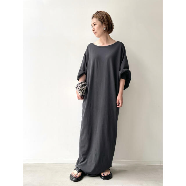 Volume Sleeve Jersey Onepiece◆ブラック