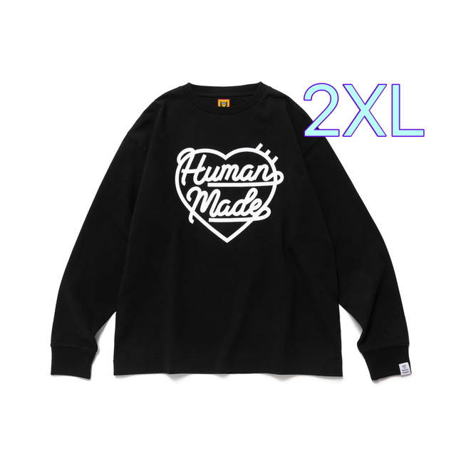 HUMAN MADE HEART L/S T-SHIRT "Black" 2XL