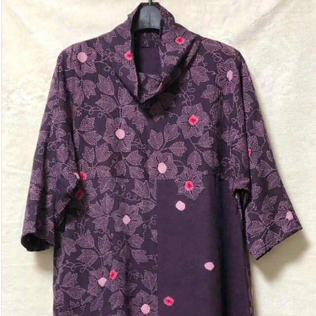 着物リメイク】チュニック 紫 絹混の通販 by すみれ♡'s shop|ラクマ