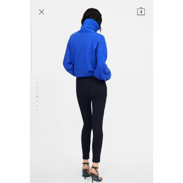 ZARA(ザラ)の新品ZARAハイライズフロントジッパー仕様スキニージェギンスネイビー紺M レディースのパンツ(スキニーパンツ)の商品写真