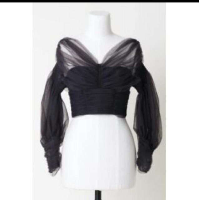 fetico★MUTTON SLEEVE TULLE BLOUSE