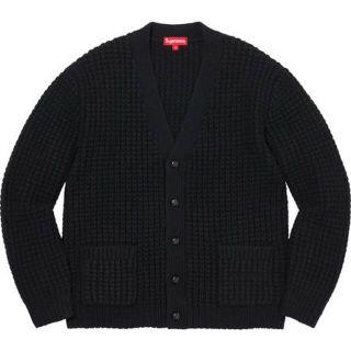 シュプリーム(Supreme)のSupreme Waffle Knit Cardigan 黒(カーディガン)