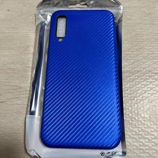 Galaxy A7 ケース カバー 手帳型 カーボン調 ブルー 13(Androidケース)