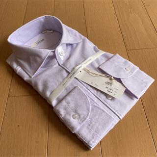 スーツカンパニー(THE SUIT COMPANY)のスーツカンパニー長袖ドレスシャツ　織柄カッタウェイl41-84リネン混　新品(シャツ)