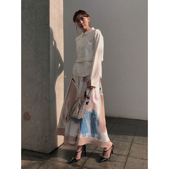 Ameri VINTAGE - Ameri vintage MARY PAINTING FLARE SKIRTの通販 by ...