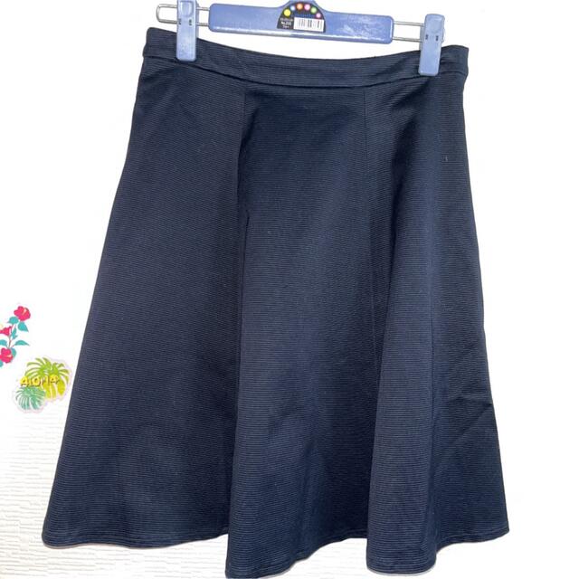 NATURAL BEAUTY BASIC(ナチュラルビューティーベーシック)のフレアスカート　ひざ丈スカート　M  ネイビー　卒園式　卒業式　入学式 レディースのスカート(ひざ丈スカート)の商品写真