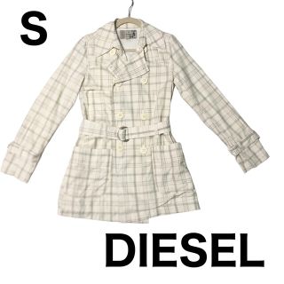 ディーゼル(DIESEL)の【値下げ中】DIESEL チェック柄　トレンチコート(トレンチコート)