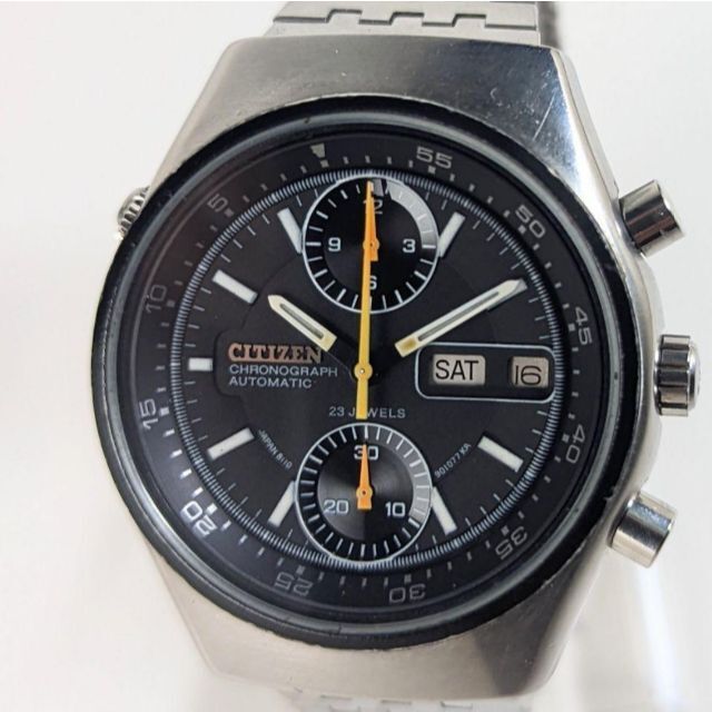 シチズン  スパイダー 8110A 赤針 黒文字盤 自動巻き メンズ 腕時計