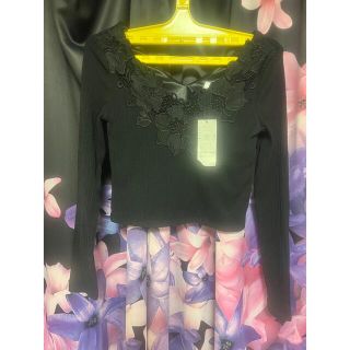 デイライルノアール(Delyle NOIR)の両Vネック花柄トップス　5900＋tax(カットソー(長袖/七分))