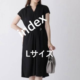 インデックス(INDEX)の2599 index ワールド ワンピース ブラック L 新品未使用(ひざ丈ワンピース)