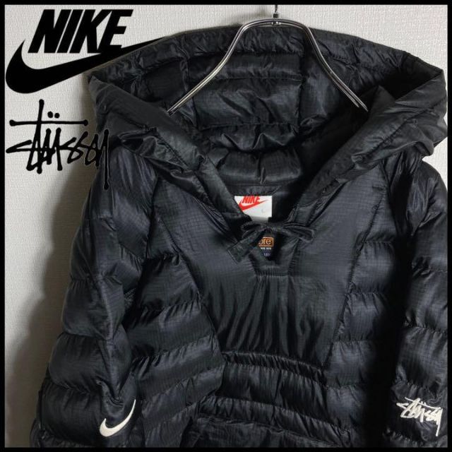 美品】stussy × NIKE ダウンジャケット 刺繍ロゴ 即完売モデル.-
