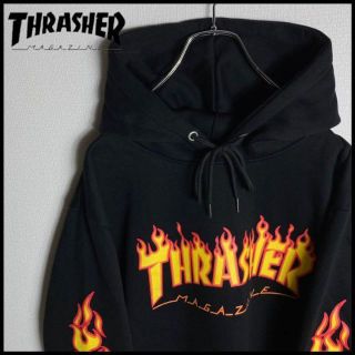 THRASHER - 【極美品】スラッシャー ビッグロゴ入りパーカー 炎 海外製 【極美品】スラッシャー ビッグロゴ入りパーカー 炎 ファイヤー希少2XLサイズ. パーカー