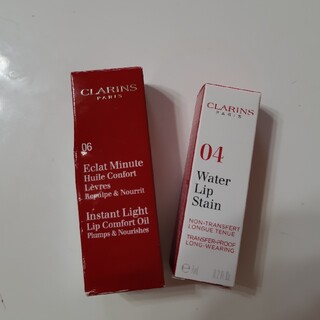 クラランス(CLARINS)の2点　CLARINS  コンフォートリップオイル　 ウォーターリップステイン(リップグロス)