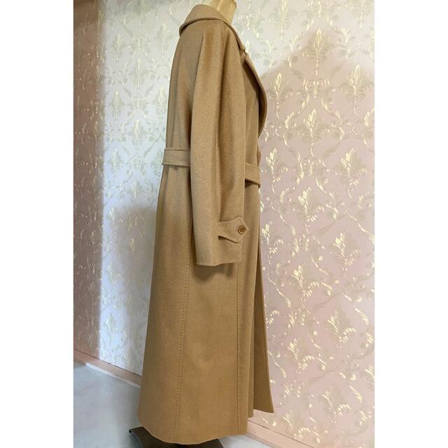 良品　MAX MARA　最高級白タグ　ベルテッドロングコート　ビッグカラー　38