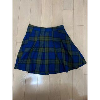 エイチアンドエム(H&M)のプリーツスカート　制服　グリーンチェック(ミニスカート)