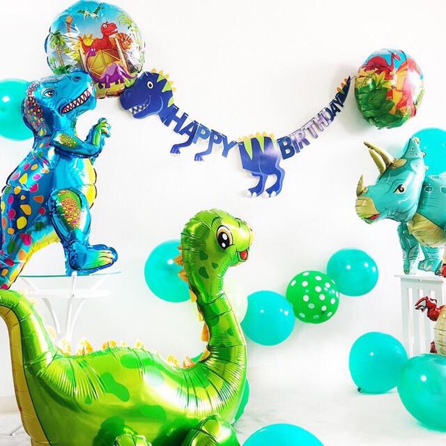 恐竜の誕生日3Dバルーンセット♡バナー3type指定可♡送料無料 ハンドメイドのパーティー(ガーランド)の商品写真