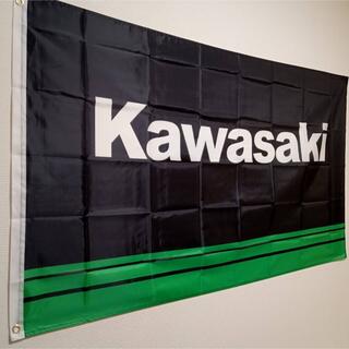 カワサキ - 【匿名配送】 カワサキ フラッグ kawasaki バイク ガレージ 旗 ⑦