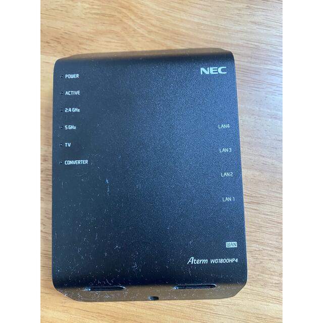 NEC(エヌイーシー)の中古品NEC 無線LANルーターAterm PA-WG1800HP4 スマホ/家電/カメラのPC/タブレット(PC周辺機器)の商品写真