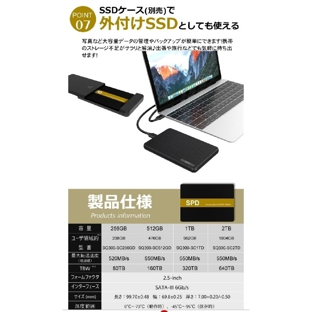 【新品未開封】【512GB SSD】 SQ300-SC512GD 3